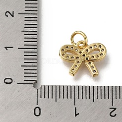 Rack Plating Brass Micro Pave Clear Cubic Zirconia Charms&nbsp;KK-G500-08G
