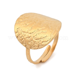 Flat Round 304 Stainless Steel Open Cuff Ring for Women&nbsp;LS-RJEW-M049-01G-02