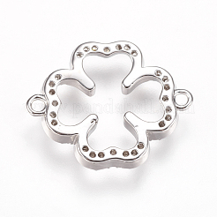 Brass Micro Pave Cubic Zirconia Links&nbsp;ZIRC-K073-09-01P