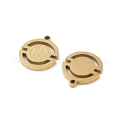 イオンプレーティング（IP）304ステンレスペンダント  レーザー切断  フラットラウンドのチャーム  ゴールドカラー  16x14x1.5mm  穴：1.5mm&nbsp;STAS-I309-08G