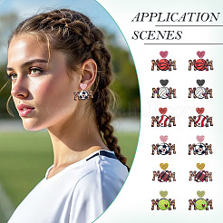6 Pairs 6 Colors Acrylic Dangle Stud Earrings&nbsp;EJEW-TA0001-55