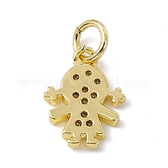 Brass Micro Pave Cubic Zirconia Charms&nbsp;ZIRC-F132-20G