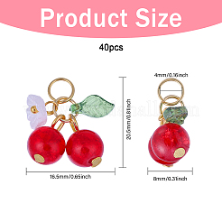 40Pcs Glass Pendants&nbsp;PALLOY-CA00019