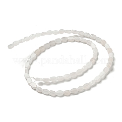 天然石ホワイトジェイドビーズ連売り  フラットオーバル  6~6.5x4~4.5x2.5mm  穴：0.6mm  約64個/連  15.94''（40.5センチメートル）&nbsp;G-M420-H15-03