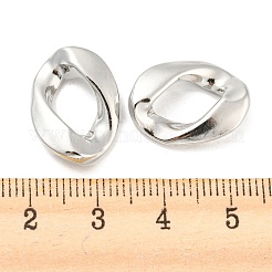 変色しない304ステンレススチール製リンクリング  ツイストオーバル  ステンレス鋼色  19x14x3.5mm  内径：11x7mm&nbsp;STAS-I202-04P
