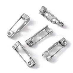 変色防止 304 ステンレススチール ブローチピン バックバー金具  ステンレス鋼色  17x5.5x5mm  穴：2mm&nbsp;X-STAS-J011-09B