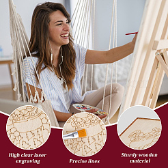 10Pcs Christmas Unfinished Blank Wood Pendants Set for Painting Arts&nbsp;WOOD-SP0001-79C