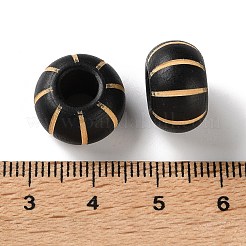 シマの木彫りのヨーロッパ風ビーズ  ロンデル  大穴ビーズ  ミックスカラー  9x14.5mm  穴：6mm&nbsp;WD-CBACBB7-02