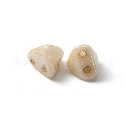 10個のチェコガラスビーズ  2穴  三角形  パパイヤホイップ  6x6x5mm  穴：0.9mm&nbsp;GLAA-WH0022-91A