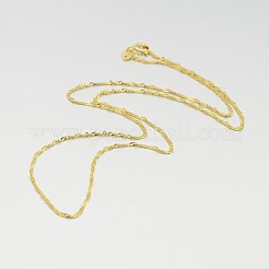 925 Sterling Silver Singapore Chain Necklaces&nbsp;STER-M086-04A-G