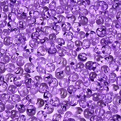 ベーキングペイントガラスフリンジシードビーズ3/0個  ティアドロップ  青紫色  5x4~4.5x3.5~4mm  穴：1mm  約4500個/ポンド&nbsp;SEED-A034-04F