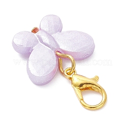 蝶のアクリルペンダント装飾  合金製カニカン付き  ゴールドカラー  27mm&nbsp;HJEW-JM04023
