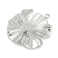 304ステンレスペンダント  花のチャーム  ステンレス鋼色  29x26x5mm  穴：1.9mm&nbsp;STAS-I325-019P-03