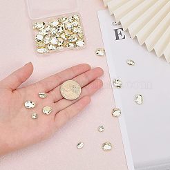 60 個 4 スタイル合金ビーズ  カドミウムフリー＆鉛フリー  平丸＆楕円＆ナゲット  ライトゴールド  7~13x7~12x3~4mm  穴：0.8~1.2mm  15個/スタイル&nbsp;FIND-CA0006-16