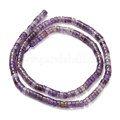 天然石アメジストビーズ連売り  ディスク  ヒシビーズ  4x2~2.5mm  穴：0.7mm  約158~160個/連  14.96''~15.16''（38~38.5センチメートル）&nbsp;G-Z110-A36-2x4mm
