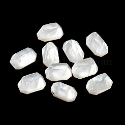 ホワイトシェルカボション  八角形  ホワイト  7.5x5x3.5mm&nbsp;SSHEL-Z001-01