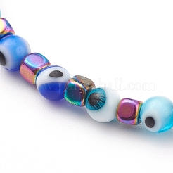 Colorful Evil Eye Lampwork Stretch Beaded Bracelets Sets&nbsp;BJEW-JB05931