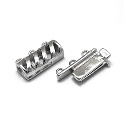 Rhodium Plated 925 Sterling Silver Box Clasps&nbsp;X-STER-L057-017P