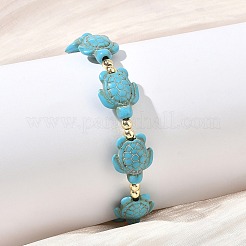Adjustable Synthetic Turquoise & Non-magnetic Hematite Braided Bead Bracelets&nbsp;BJEW-JB13731-02