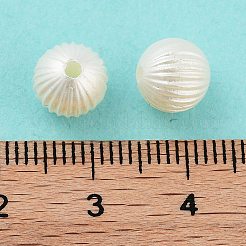 ABS プラスチック模造パールビーズ  ラウンド  ホワイト  8mm  穴：1.5mm  約1023個/500g&nbsp;MACR-K350-10B