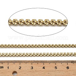 304ステンレススチール長方形リンクチェーン  イオンプレーティング（ip）  ハンダ付け  スプールで  18KGP本金メッキ  4x3x1.5mm&nbsp;CHS-G051-13G