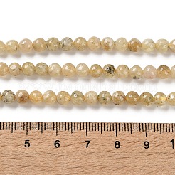 天然黄色ガーネットビーズ連売り  ラウンド  4.7~5mm  穴：1mm  約86個/連  15.75''（40センチメートル）&nbsp;G-Z129-C01-5mm-01