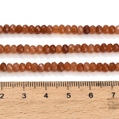 染め加工天然石ホワイトジェイドビーズ連売り  ロンデル  多面カット  サドルブラウン  4x3mm  穴：0.9mm  約118個/連  13.78''（35センチメートル）&nbsp;GG-CBAF9EE-A07-3x4mm