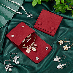 2Pcs Microfiber Cloth Jewelry Storage Bags with Brass Button&nbsp;ABAG-BBC0001-17A-01