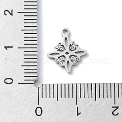変色しない304ステンレススチールチャーム  レーザー切断  魔女結びチャーム  ステンレス鋼色  13x11x1mm  穴：1mm&nbsp;STAS-C097-24P