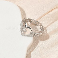 304 Stainless Steel Cuff Open Rings for Women&nbsp;RJEW-L341-05A-P