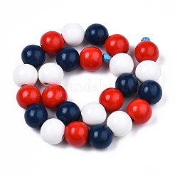 Halloween Spray Painted Natural Wood Beads Strands&nbsp;WOOD-S053-55D