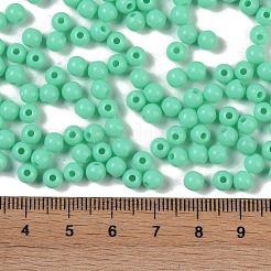 不透明なアクリルビーズ  ラウンド  ミディアムアクアマリン  5x4mm  穴：1.6mm  約12500個/500g&nbsp;SACR-A007-01C-23