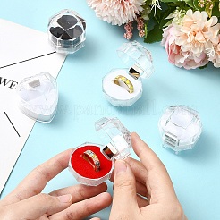 15色の透明プラスチックリングボックス3個  アクセサリー箱  ミックスカラー  3.8x3.8x3.8cm  5個/カラー&nbsp;AJEW-YW0001-28