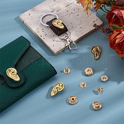 20Pcs Alloy Ear Shape Snap Buttons&nbsp;BUTT-PH0001-76