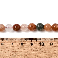 天然のカラフルなウサギのファーとルチルクォーツのビーズの連  スムーズなラウンド  8mm  穴：0.9mm  約48個/連  15.16''~15.28''（38.5~38.8センチメートル）&nbsp;GG-CBA4808-I01-8mm