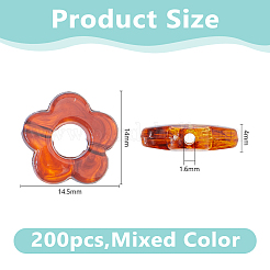 200Pcs Gradient Color Transparent Acrylic Beads&nbsp;OACR-DC0001-49