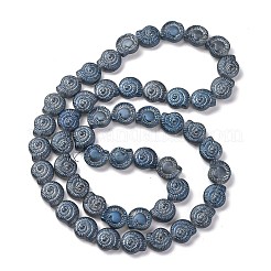 電気メッキガラスビーズセット  フル虹メッキ  カタツムリ  スチールブルー  12.5x11.5x4.5mm  穴：1mm  約50個/連  24.41インチ（62cm）&nbsp;EGLA-F164-FR06