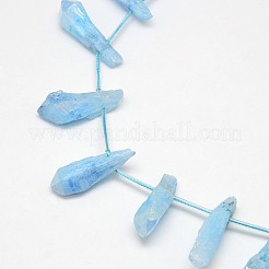 Electroplate Gemstone Natural Quartz Crystal Beads Strands&nbsp;G-L135-02