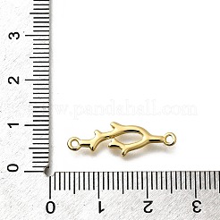 Brass Shark Outline Connector Charms&nbsp;KK-P295-30G