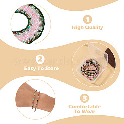 5 Strands 5 Styles Synthetic Green Goldstone & Natural Green Lodolite Quartz & Multi-Color Agate & Amethyst & Cherry Blossom Agate Beads Strands&nbsp;G-TA0003-10