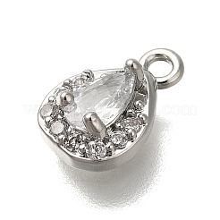 Rack Plating Brass Micro Pave Cubic Zirconia Charms&nbsp;KK-M014-06P