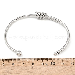 女性用304ステンレススチールカフバングル  ステンレス鋼色  1/4インチ（0.5cm）  内径：2-1/2インチ（6.3cm）&nbsp;BJEW-C129-06P