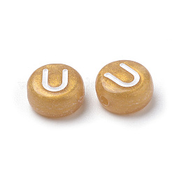 アクリルビーズ  水平穴  混合文字  フラットラウンド  ホワイト  7x4mm  穴：1mm  約3700個/500g&nbsp;MACR-Q223-02B
