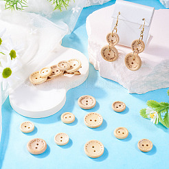 100Pcs 5 Colors 2-Holes Wood Buttons&nbsp;BUTT-TA0001-52