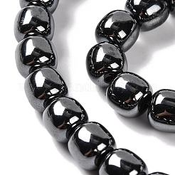 非磁性合成ヘマタイトビーズ連売り  バレル  黒メッキ  8.5x8mm  穴：1.5mm  約49個/連  15.79''（40.1センチメートル）&nbsp;G-Q174-03