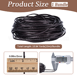 10m折りたたみPUレザーコード  フラット  ココナッツブラウン  2x1mm  約10.94ヤード（10m）/セット&nbsp;OCOR-GF0004-12C-06