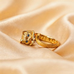 Brass Micro Pave Cubic Zirconia Cuff Open Rings for Women&nbsp;WG88760-01