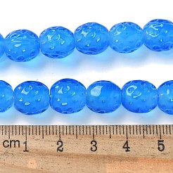 手作りランプワークビーズ連売り  ラウンド  ドジャーブルー  10.5x10mm  穴：1.4mm  約35個/連  10.91''（27.7cm）〜14.96''（38cm）&nbsp;LAMP-Z011-01H