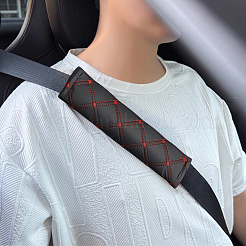 4Pcs PU Imitation Leather Universal Car Seat Belt Pads&nbsp;AJEW-CL0001-96B