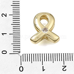 Brass Micro Pave Clear Cubic Zirconia Beads&nbsp;CU-CBAEEA8-34G